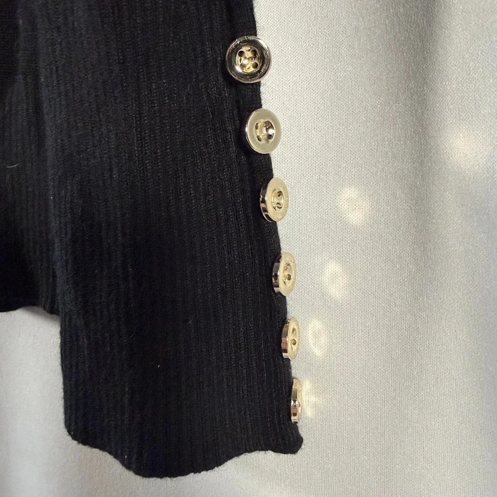 Black button detail sweater